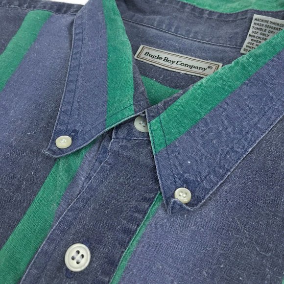 Vintage Bugle Boy Striped Shirt XL Retro Hipster - Picture 6 of 8